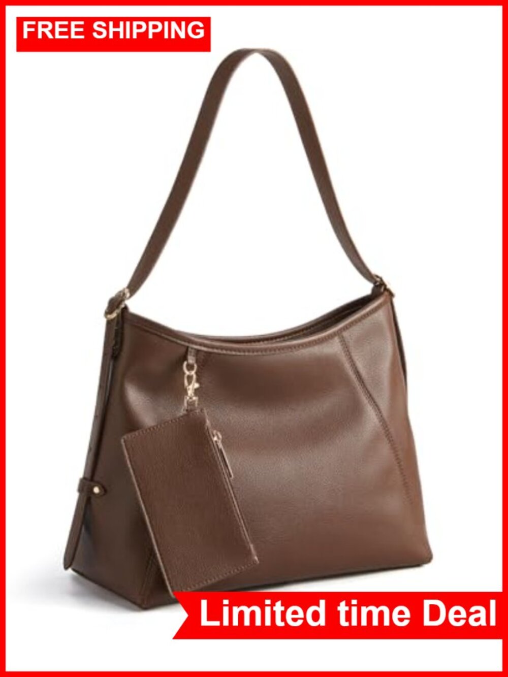 Vegan Leather Hobo Bag Multi-Pocket Crossbody PU Leather Tote Shoulder Bag with